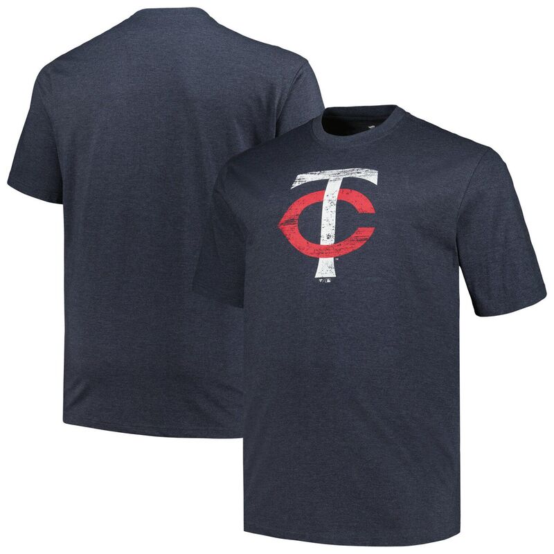 プロファイル メンズ トップス Tシャツ トール ロゴ Men's Profile Heather Navy Minnesota Twins Big & Tall Weathered Logo T-Shirtwnavy ネイビー｜ReVida 店 11,385円