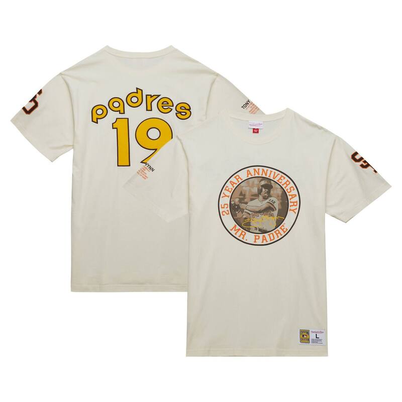ミッチェル&ネス メンズ トップス Tシャツ Men's Mitchell & Ness Tony Gwynn Cream San Diego Padres Legends Photo Real T-Shirt Pad Beige ベージュ