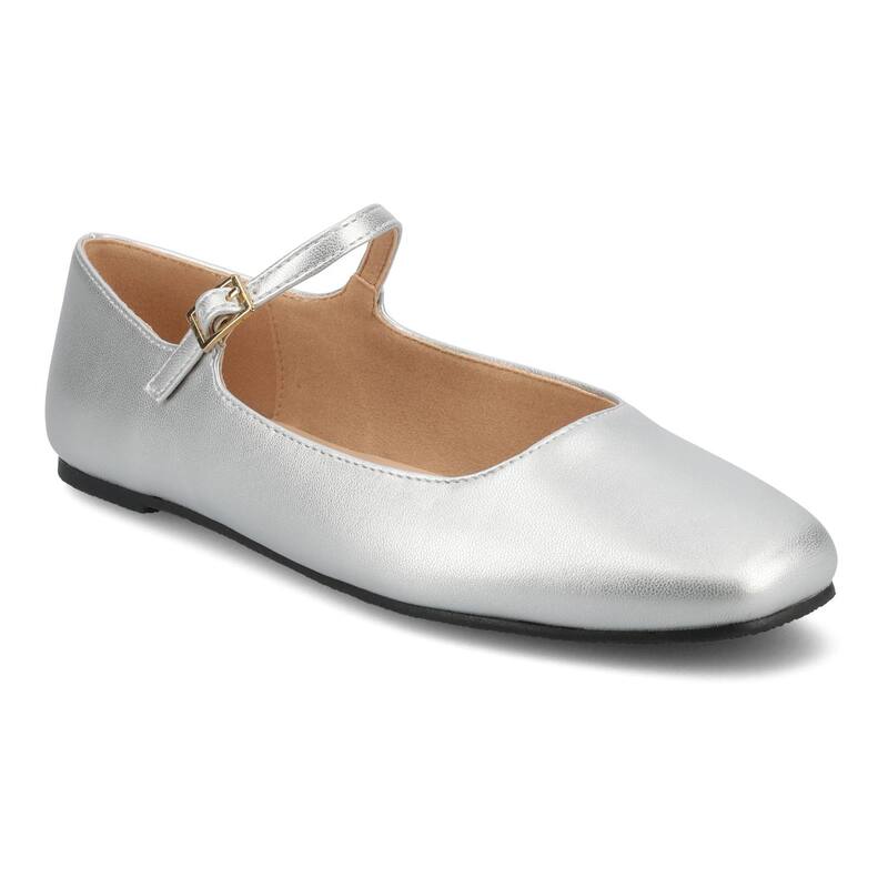 ジュルネ コレクション レディース シューズ サンダル Journee Collection Carrie Women's Mary Jane Flatsilver シルバー