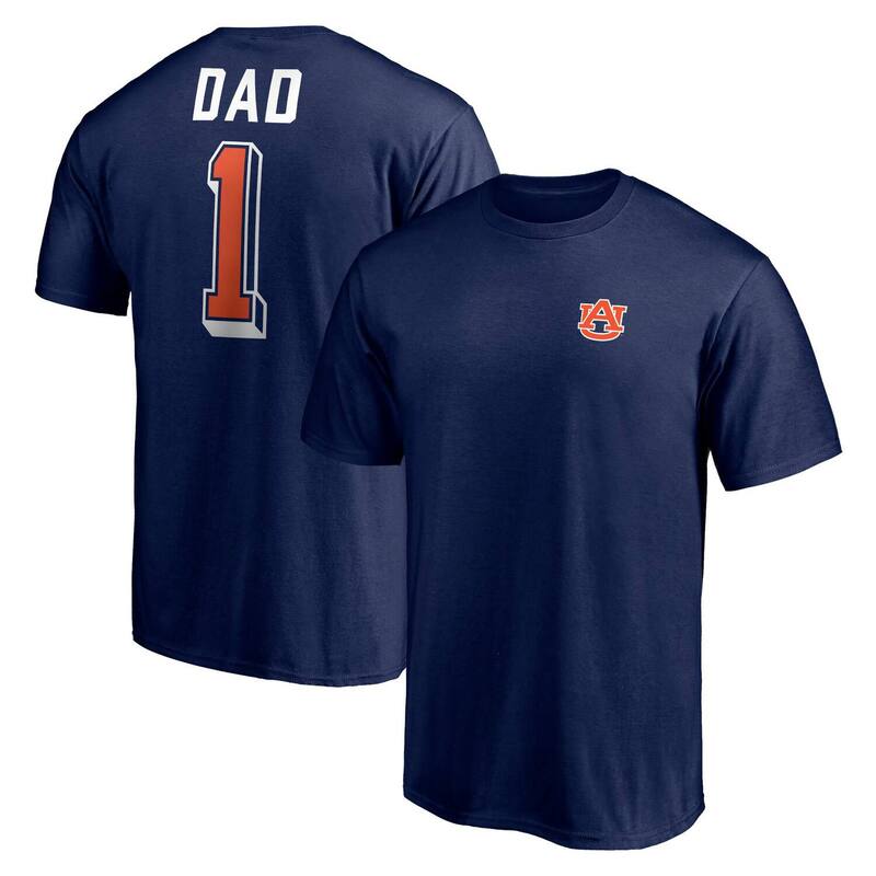 アンブランデッド メンズ トップス Tシャツ Unbranded Men's Navy Auburn Tigers Number One Dad T-Shirt Aub Navy ネイビー