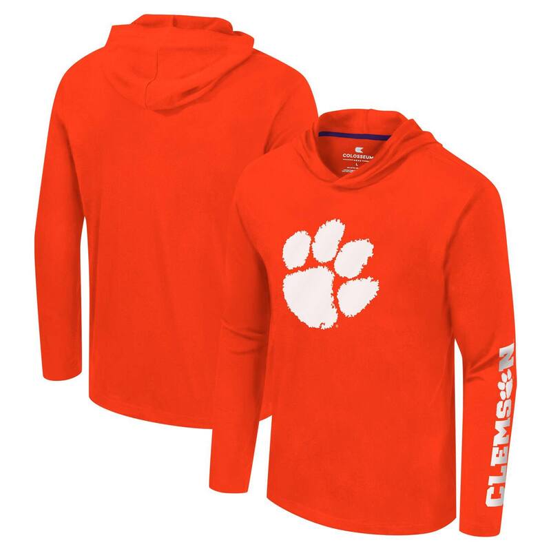コロシアム メンズ トップス Tシャツ ロゴ パーカー Men's Colosseum Orange Clemson Tigers Logo Lockup Active Blend Long Sleeve T-Shirt Hoodie Clm Orange オレンジ