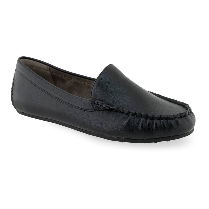 【送料無料】 エアロソールズ レディース スリッポン・ローファー シューズ Aerosoles Over Drive Women's Flats Black Faux Leather画像