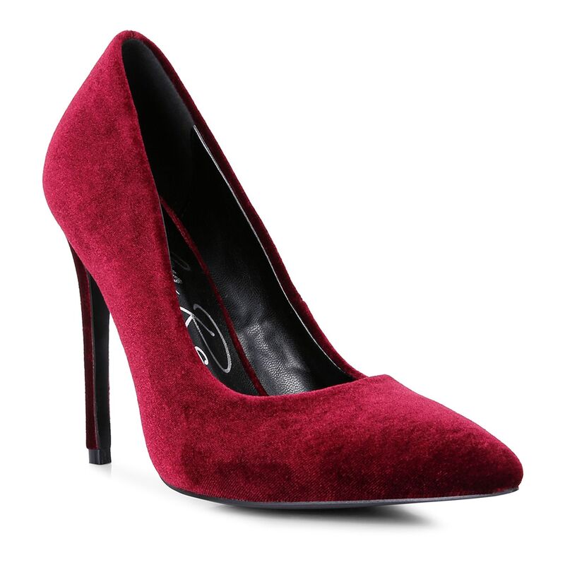 ロンドンラグ レディース シューズ パンプス 天鵞絨 London Rag Janessa Women\u0027s Velvet Pumps Burgundy バーガンディ