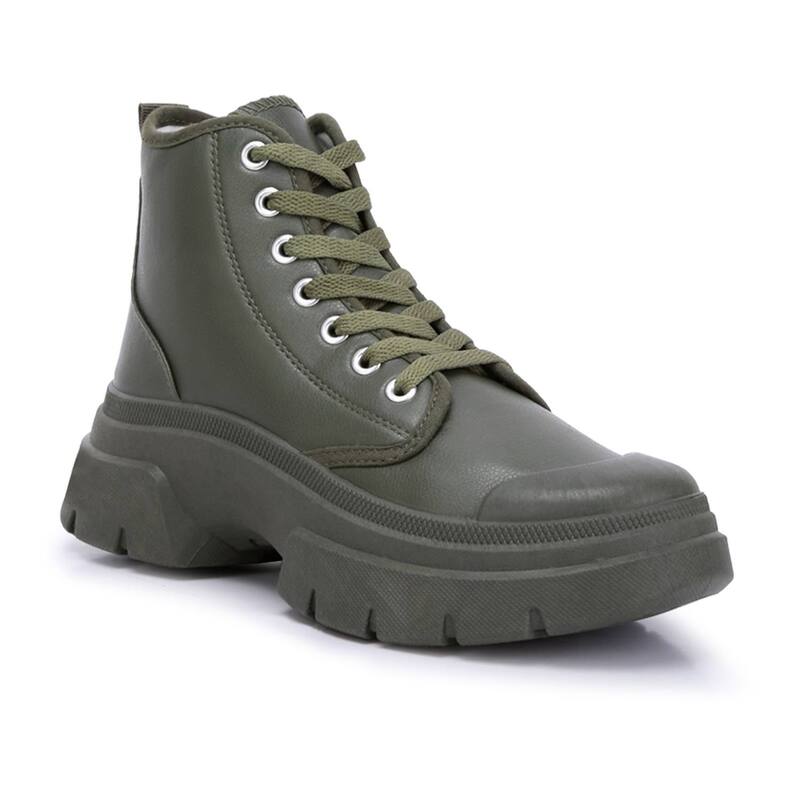 ロンドンラグ レディース シューズ ブーツ・レインブーツ スピード競技 London Rag Roxane Women\u0027s Chunky Lace Up Boots Khaki カーキ