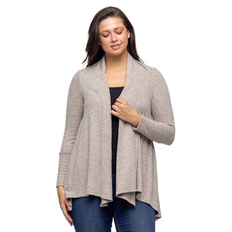 24 セブンコンフォート レディース アウター 編み物・プルオーバー ジレー Women\u0027s 24Seven Comfort Apparel Open Front High Low Cozy Cardigan Oatmeal オートミール セーター-ニット・セーター-トップス