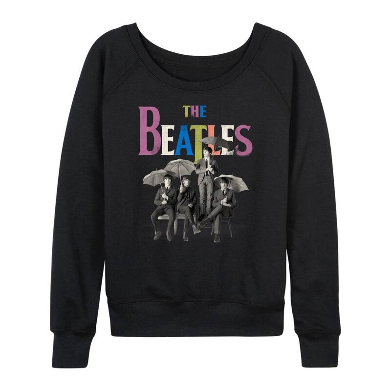 アニメキャラクター レディース トップス Tシャツ パイル スウェット Licensed Character Women's The Beatles Umbrella Rainbow Lightweight French Terry Sweatshirt Black ブラック