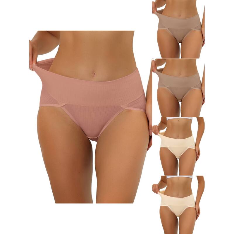 アレグラ ケー レディース アンダーウェア パンツ ハイウエスト プラスサイズ リブ ALLEGRA K 5 Packs Women's Hi-cut Ribbed High Waistummy Control Underwear Available In Plusize Multi-color Cm Bg Rd マルチカラー｜ReVida 店