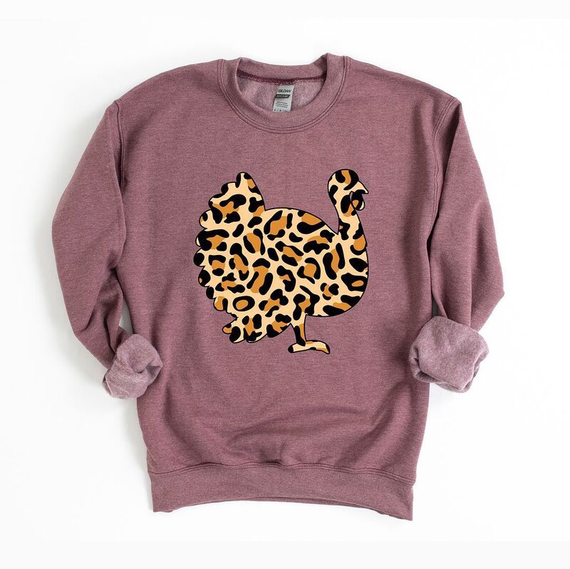 Simply Sage Market レディース トップス Tシャツ スウェット Simply Sage Market Leopard Turkey Sweatshirt Heather Maroon ヘザー｜ReVida 店 8,626円