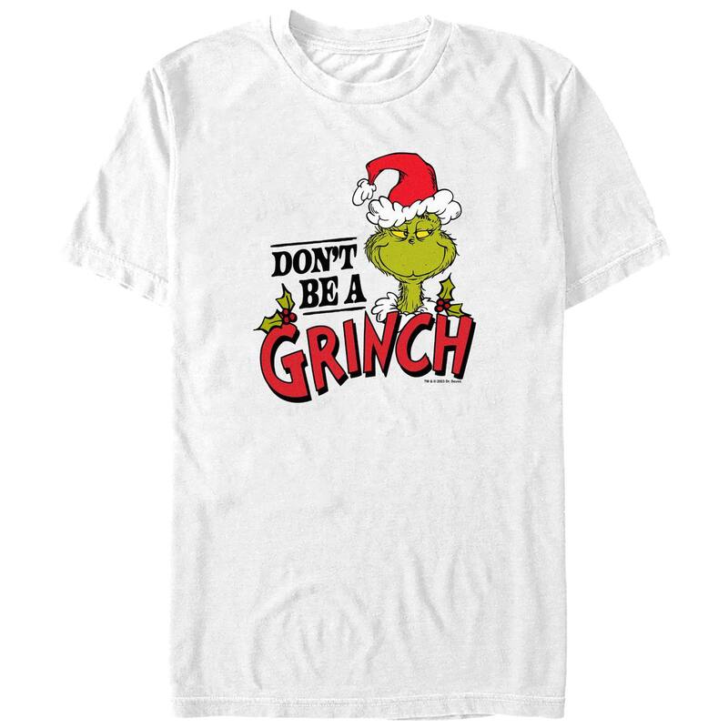 アニメキャラクター メンズ トップス Tシャツ トール グラフィック Licensed Character Big & Tall Dr. Seuss Don't Be A Grinch Graphic Tee White ホワイト