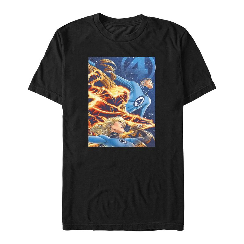 マーベル メンズ トップス Tシャツ トール グラフィック Big & Tall Marvel Fantastic Four Profile Poster Graphic Tee Black ブラック