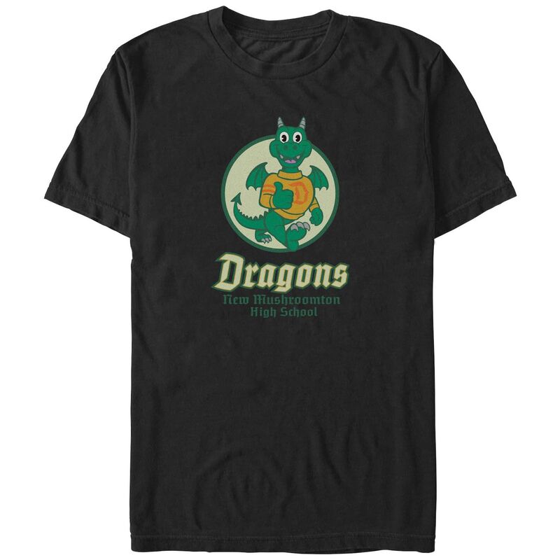 ディズニー メンズ トップス Tシャツ トール グラフィック Disney's Onwardragons New Mushroomton High School Big & Tall Graphic Tee Black ブラック