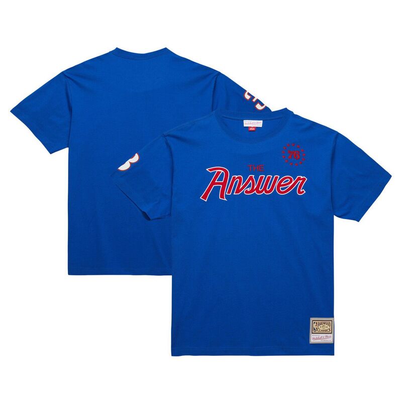 ミッチェル&ネス メンズ トップス Tシャツ Men's Mitchell & Ness Allen Iverson Royal Philadelphia 76ers Premium Nickname T-Shirt 76r Blue ブルー