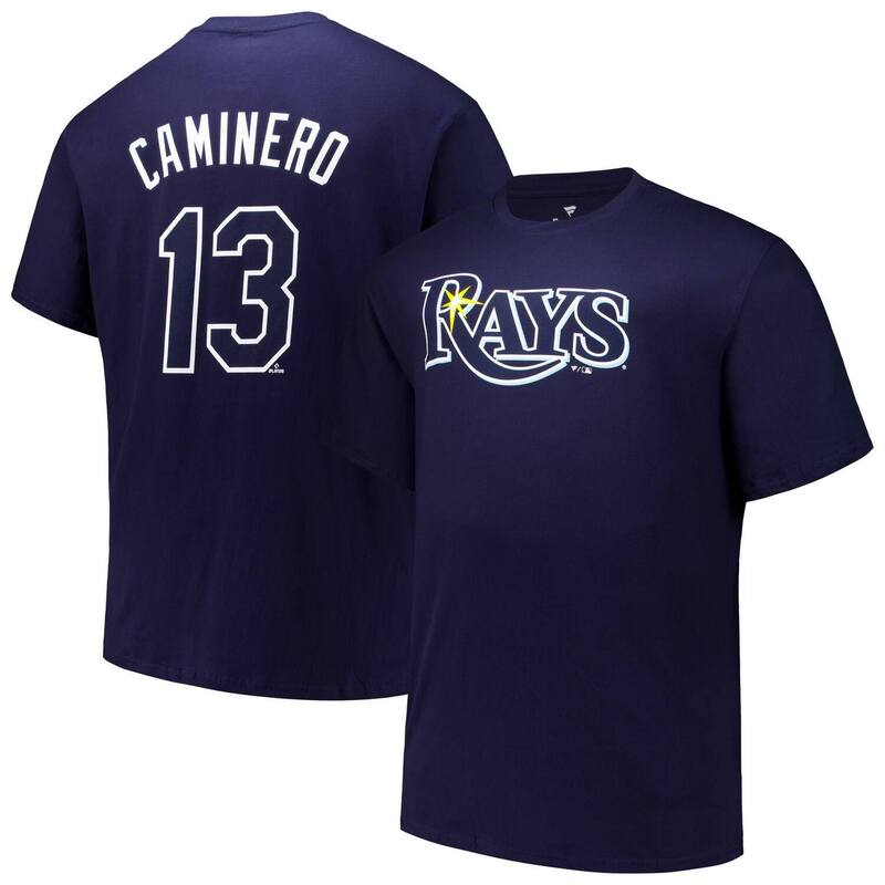 プロファイル メンズ トップス Tシャツ トール Men's Profile Junior Caminero Navy Tampa Bay Rays Big & Tall Name & Number T-Shirt Ray Navy ネイビー