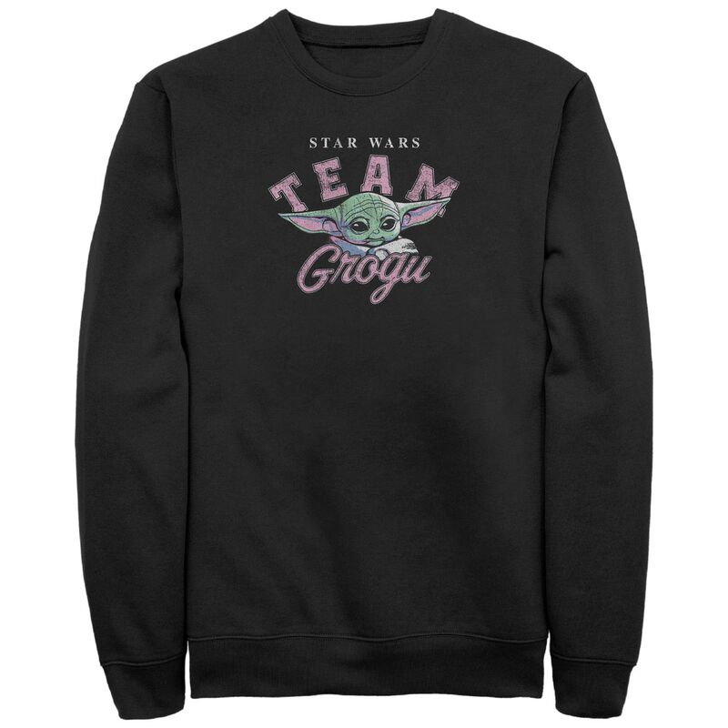 はやりっ子 ウォーズ メンズ トップス ティーシャツ スウェットール フリース Big \u0026 Tall Star Wars The Mandalorian Team Grogu Fleece Sweatshirt Black 黒いこと メンズファッション-トップス-Tシャツ・カットソー