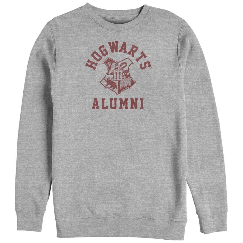 アニメ文字記号 メンズ トップス ティーシャツ スウェットール フリース Licensed Character Big \u0026 Tall Harry Potter Hogwarts Alumni Fleece Sweatshirt Athletic Heather ギョリュウモドキ Tシャツ・カットソー-トップス-メンズファッション