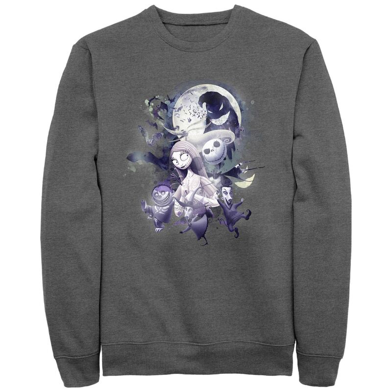 ウォルトディズニー メンズ トップス ティーシャツ フリース グラフィック Disney\u0027s The Nightmare Before Christmas Glowy Full Moon Men\u0027s Graphic Fleece Charcoal Heather 暗灰色 Tシャツ・カットソー-トップス