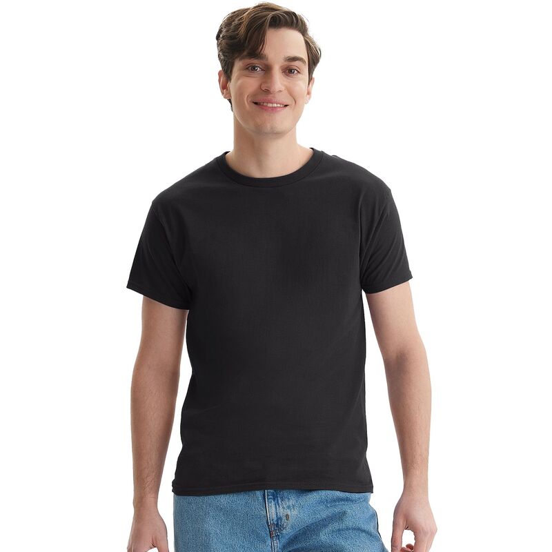 ヘインズ メンズ トップス シャツ コットン Men's HanesR Essentials 4-Pack Cotton T-Shirt Black ブラック