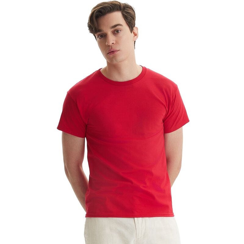 ヘインズ メンズ トップス シャツ コットン Men's HanesR Essentials 4-Pack Cotton T-Shirt Deep Red レッド