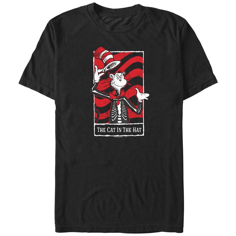 アニメキャラクター メンズ トップス Tシャツ グラフィック Licensed Character Men's Dr. Seuss The Cat In The Hat Card Graphic Tee Black ブラック