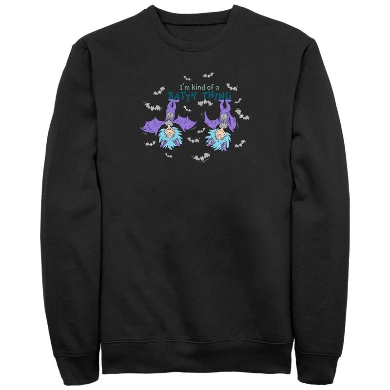 アニメ文字記号 メンズ トップス ティーシャツ フリース グラフィック Licensed Character Men\u0027s Dr. Seuss I\u0027m Kind Of A Batty Thingraphic Fleece Black 黒いこと トップス-メンズファッション