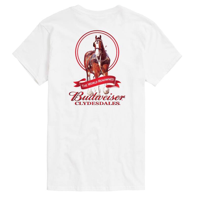 アニメキャラクター メンズ トップス Tシャツ トール グラフィック Licensed Character Big & Tall Budweiser Clydesdales World Renowned Graphic Tee White ホワイト