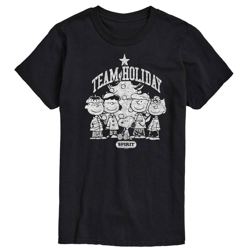 アニメキャラクター メンズ トップス Tシャツ トール グラフィック Licensed Character Big & Tall Peanuts Team Holiday Spirit Graphic Tee Black ブラック