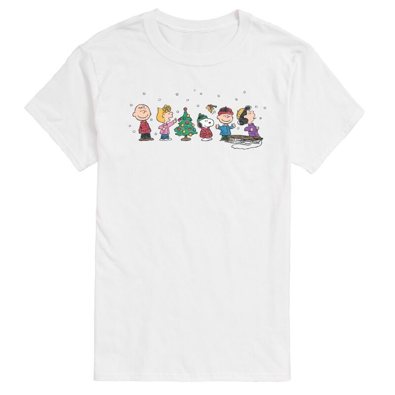 アニメキャラクター メンズ トップス Tシャツ トール グラフィック Licensed Character Big & Tall Peanuts Christmas Group Graphic Tee White ホワイト
