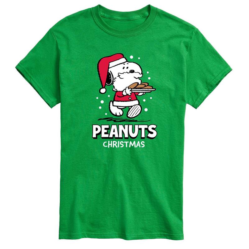 アニメキャラクター メンズ トップス Tシャツ トール グラフィック Licensed Character Big & Tall Peanutsanta Snoopy Cookies Graphic Tee Green グリーン