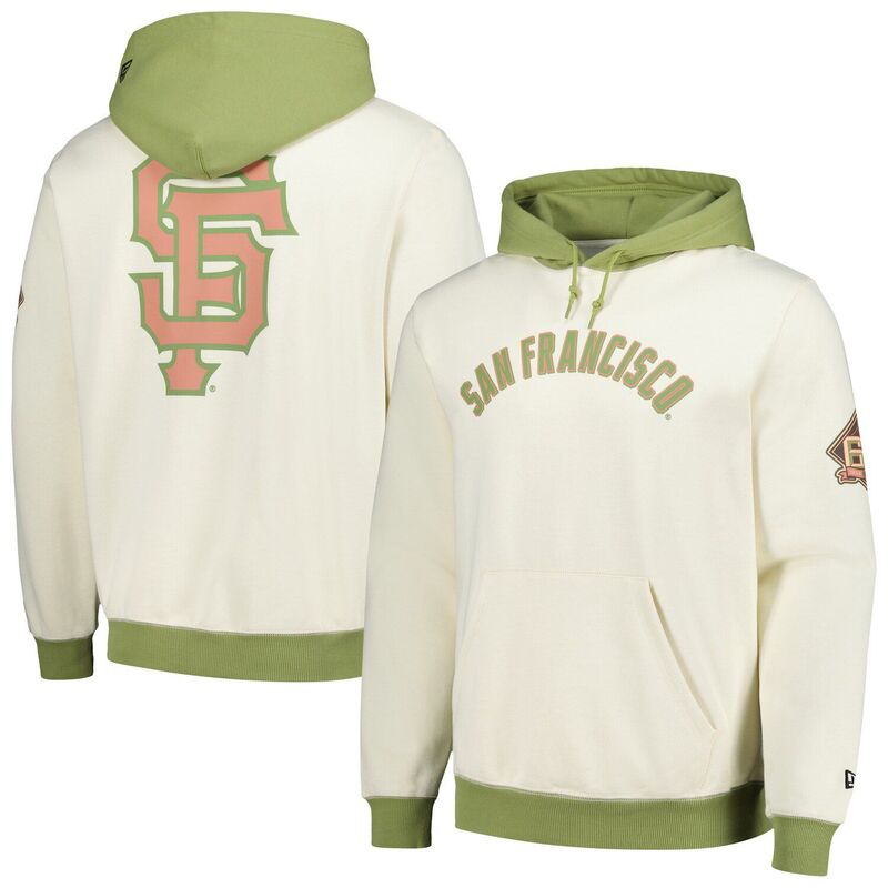 ニューエラ メンズ トップス Tシャツ パーカー Men's New Era Cream/Green San Francisco Giants Color Popullover Hoodie Gnt Beige ベージュ