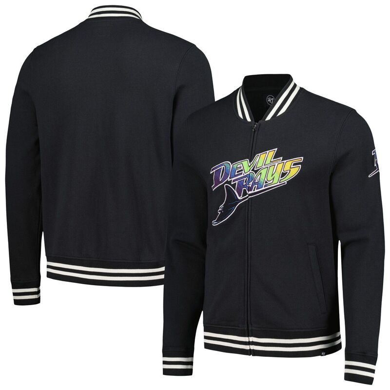 アンブランデッド メンズ アウター ジャケット・ブルゾン Unbranded Men\'s \'47 Black Tampa Bay Rays Wax Pack Pro Camden Full-Zip Track Jacket Ray Black ブラック