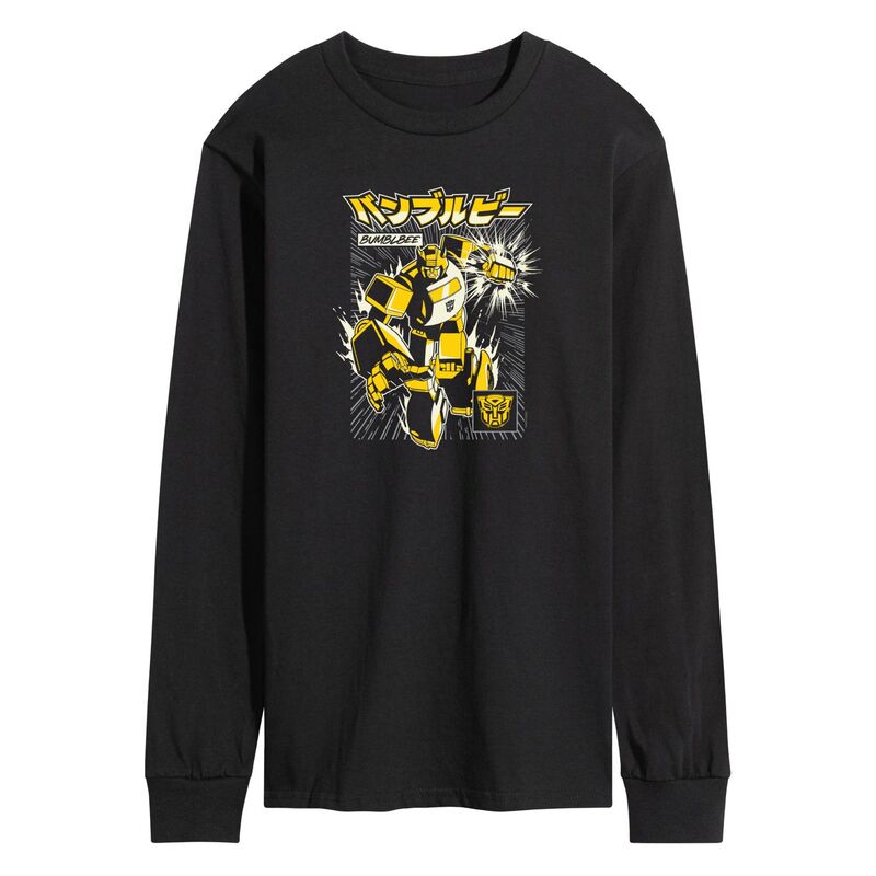 アニメキャラクター メンズ トップス Tシャツ グラフィック Licensed Character Men's Transformers Bumblebee Long Sleeve Graphic Tee Black ブラック