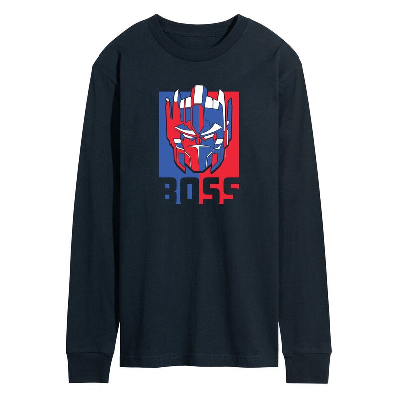 アニメキャラクター メンズ トップス Tシャツ グラフィック Licensed Character Men's Transformers OP Boss Long Sleeve Graphic Tee Navy ネイビー