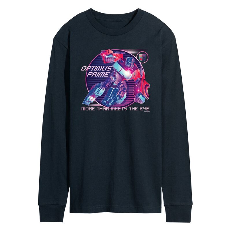 アニメキャラクター メンズ トップス Tシャツ グラフィック Licensed Character Men's Transformers Optimus Prime Verse Badge Long Sleeve Graphic Tee Navy ネイビー