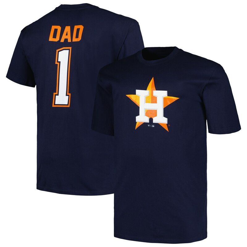 プロファイル メンズ トップス Tシャツ トール Men's Profile Navy Houston Astros Big & Tall #1 Dad T-Shirt Ast Navy ネイビー