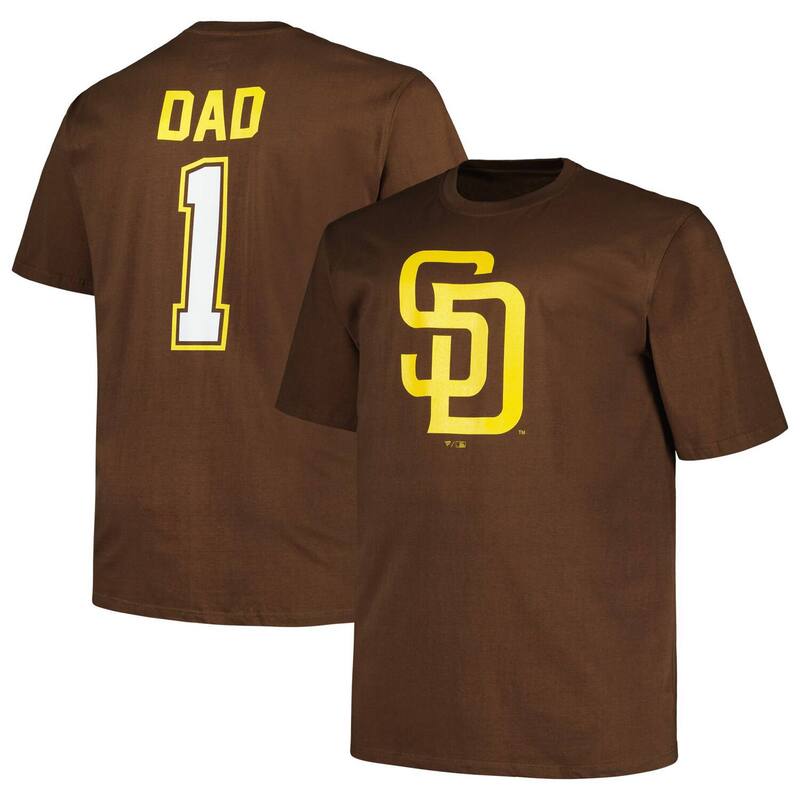 プロファイル メンズ トップス Tシャツ トール Men's Profile Brown San Diego Padres Big & Tall #1 Dad T-Shirt Pad Brown ブラウン