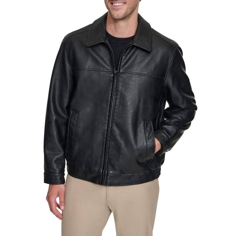 ドッカーズ メンズ アウター ジャケット・ブルゾン トール レザー フェイクレザー Big & Tall DockersR Faux Leather James Dean Bomber Jacket Black ブラック