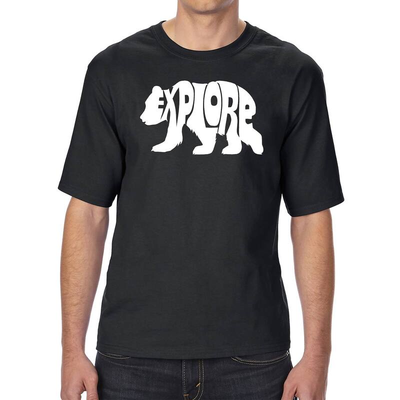 エルエーポップアート メンズ トップス Tシャツ トール LA Pop Art Explore - Men's Tall And Long Word Art-shirt Black ブラック