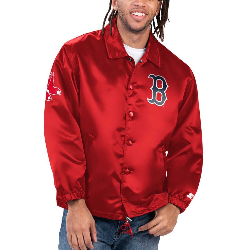 スターター メンズ アウター ジャケット・ブルゾン サテン Men\'startered Boston Red Sox Option Route Satin Full-Snap Jacket Rsx Red レッド
