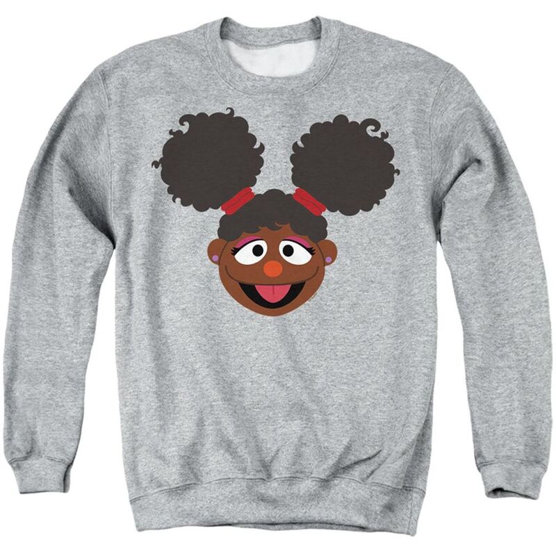 アニメキャラクター メンズ アウター ニット・セーター クルーネック スウェット シャツ Licensed Character Sesame Street Gabrielle Face Adult Crewneck Sweatshirt Athletic Heather ヘザー