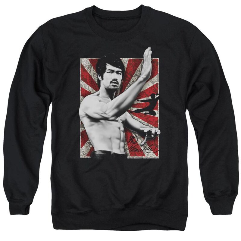 アニメキャラクター メンズ アウター ニット・セーター クルーネック スウェット シャツ Licensed Character Bruce Lee Concentrate Adult Crewneck Sweatshirt Black ブラック