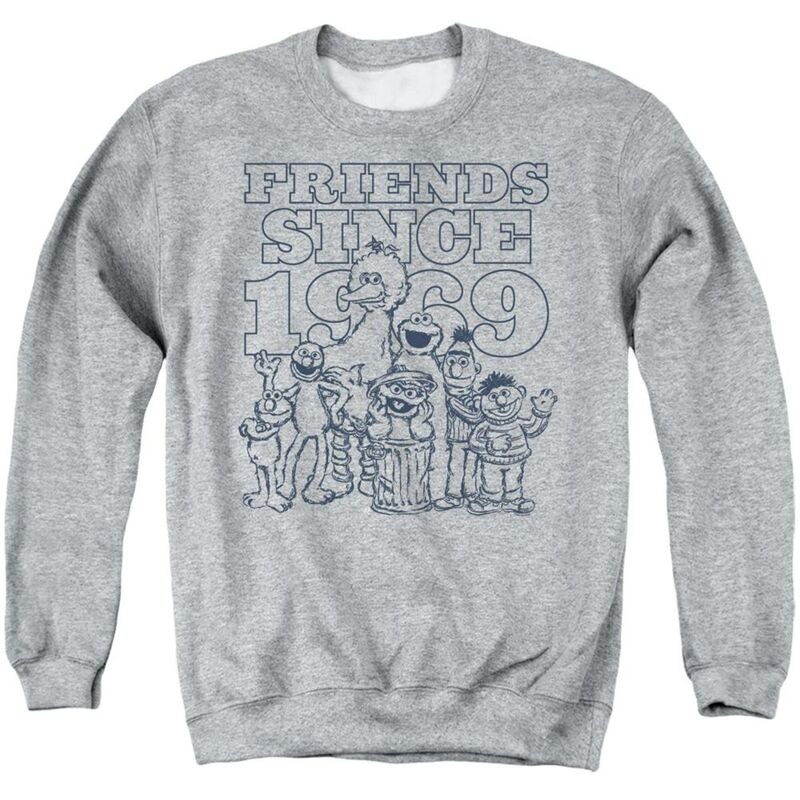 アニメキャラクター メンズ アウター ニット・セーター クルーネック スウェット シャツ Licensed Character Sesame Street Friendshort Sleeveince Adult Crewneck Sweatshirt Athletic Heather ヘザー 11,535円