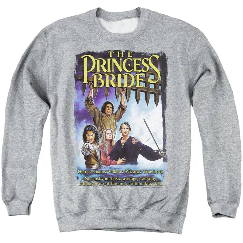 アニメキャラクター メンズ アウター ニット・セーター クルーネック スウェット シャツ Licensed Character Princess Bride Alt Poster Adult Crewneck Sweatshirt Athletic Heather ヘザー