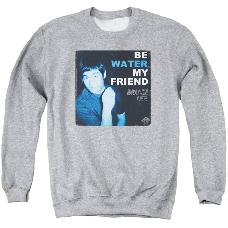 アニメキャラクター メンズ アウター ニット・セーター クルーネック スウェット シャツ Licensed Character Bruce Lee Water Adult Crewneck Sweatshirt Athletic Heather ヘザー