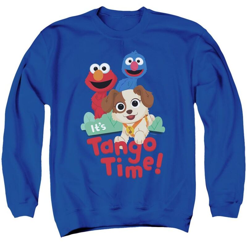 アニメキャラクター メンズ アウター ニット・セーター クルーネック スウェット シャツ Licensed Character Sesame Street Furry Friends Forever Tango Time Adult Crewneck Sweatshirt Royal Blue ブルー