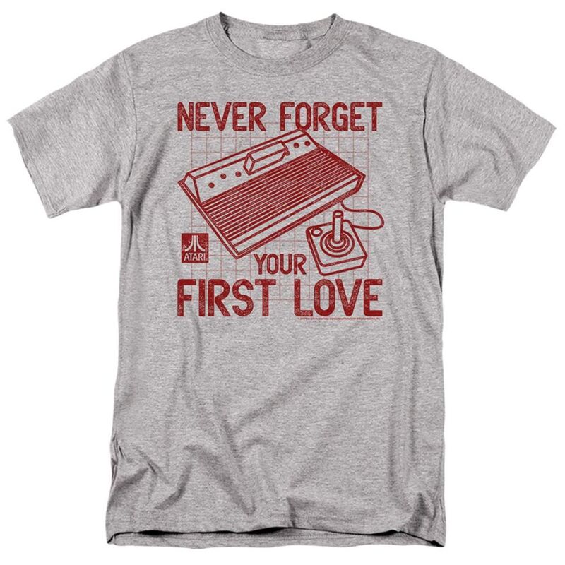 アニメキャラクター メンズ トップス Tシャツ Licensed Character Atari First Love Short Sleeve Adult-shirt Athletic Heather ヘザー