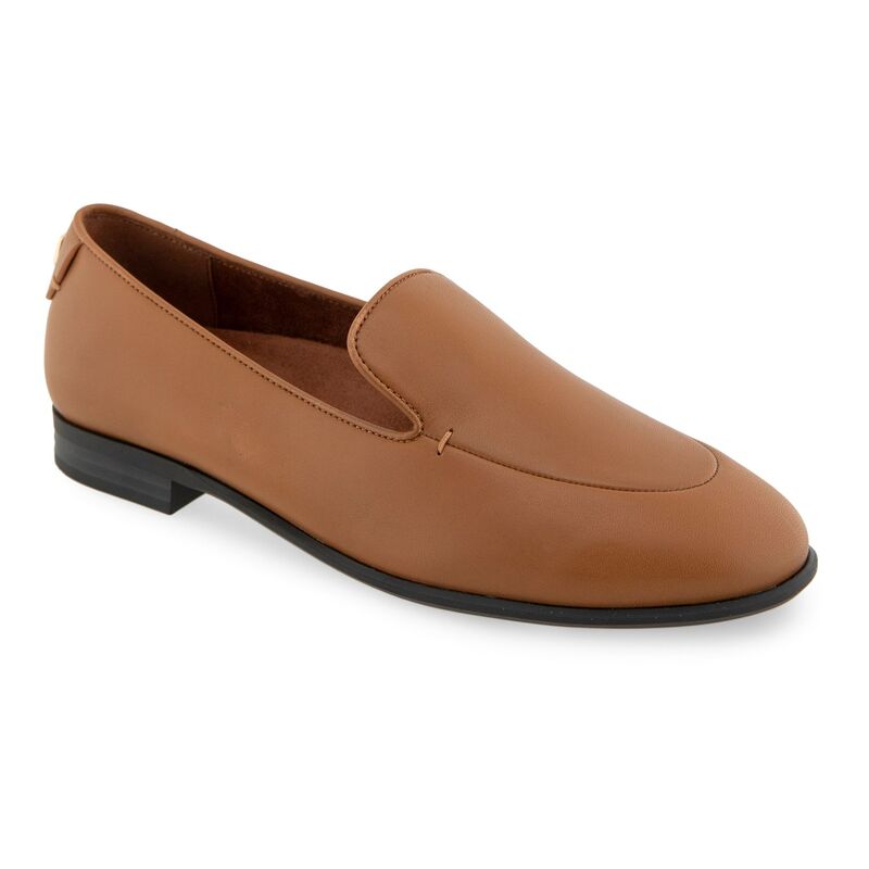 エアロソールズ レディース シューズ スリッポン・ローファー レザー Aerosoles Wells Women's Leather Loafers Tan Shiny Leather タン