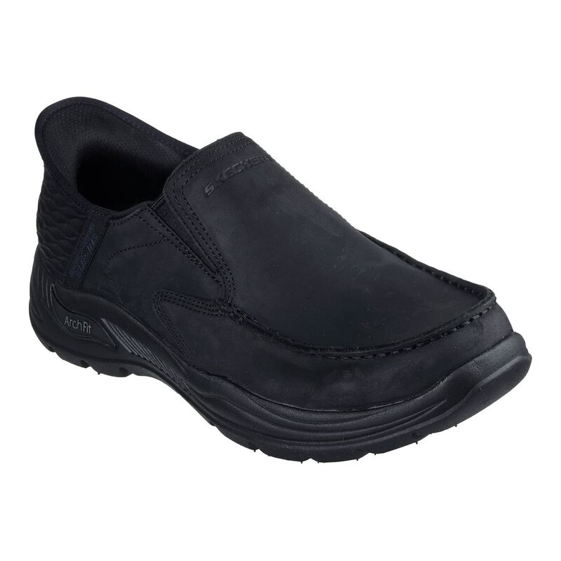 スケッチャーズ メンズ シューズ スリッポン・ローファー Skechers Hands Free Slip-insRelaxed FitR Arch Fit Motley Milo Men'shoes Black ブラック|ReVida 店