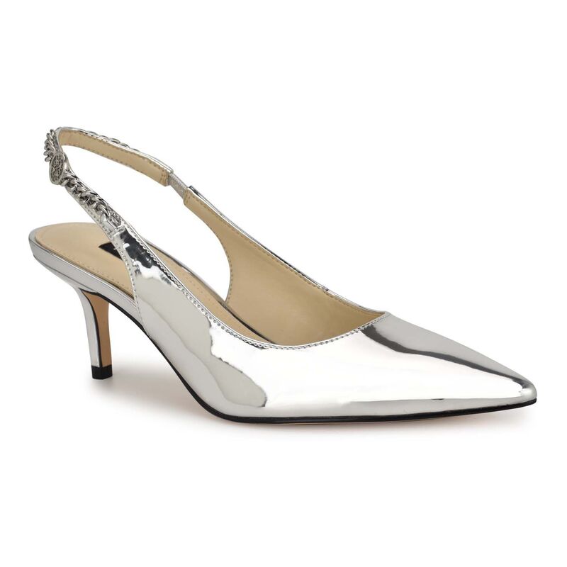 ナインウェスト レディース シューズ パンプス Nine West Ane Pointy Toe Slingback Women's Dress Pumpsilver Mirror Metallic シルバー 14,045円