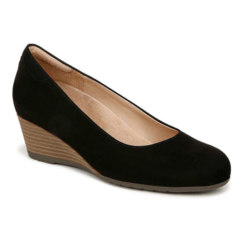 お医者さん・肩かけ レディース シューズ パンプス Dr. Scholl\u0027s Be Flex Women\u0027s Wedge Pumps Black Fabric 黒いこと