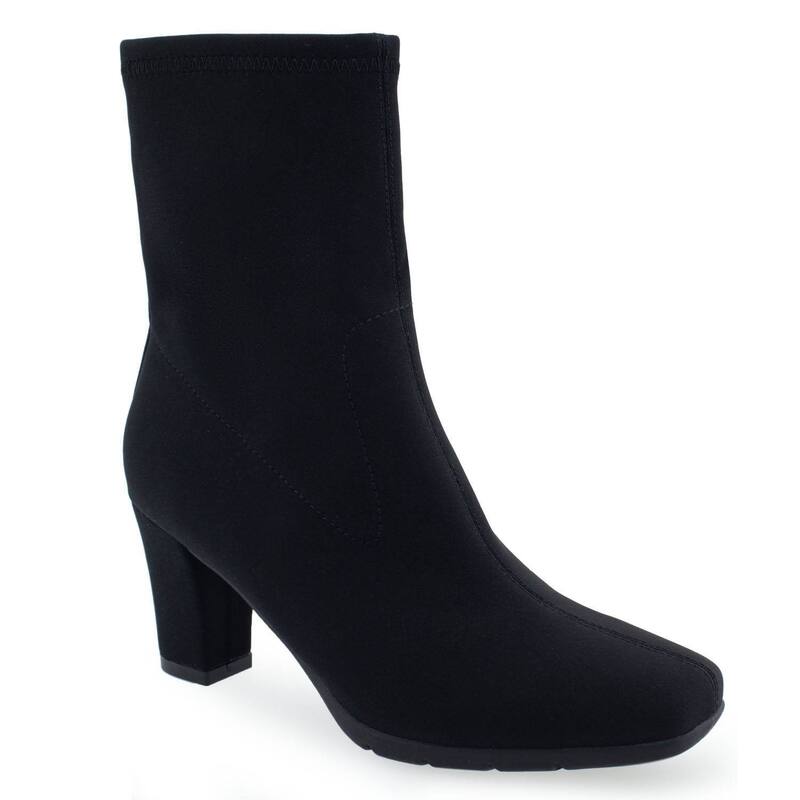 エアロソールズ レディース シューズ ブーツ・レインブーツ レザー Aerosoles Cinnamon Women's Leather Mid-Calf Booties Black ブラック